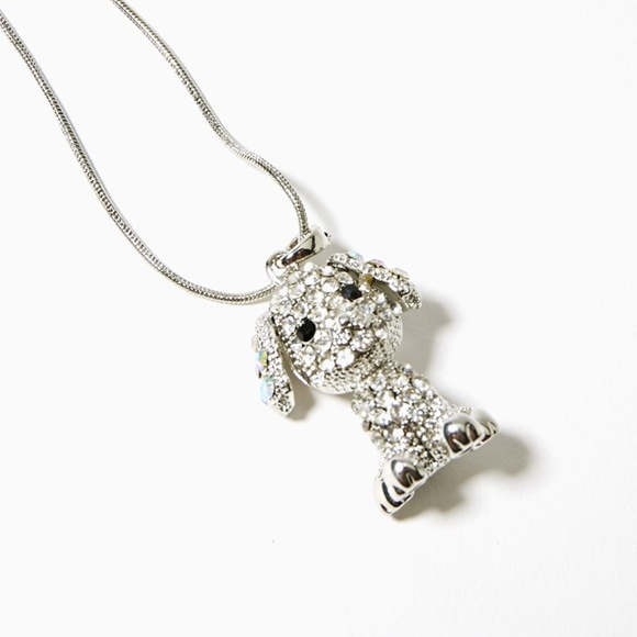Jewelry - Clear Crystal Sitting Puppy Dog Pendant
